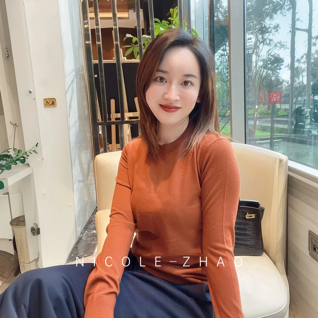 MJ0623【贵姐NICOLE】澳洲进口纱线100S萨克逊羊毛针织打底衫毛衣