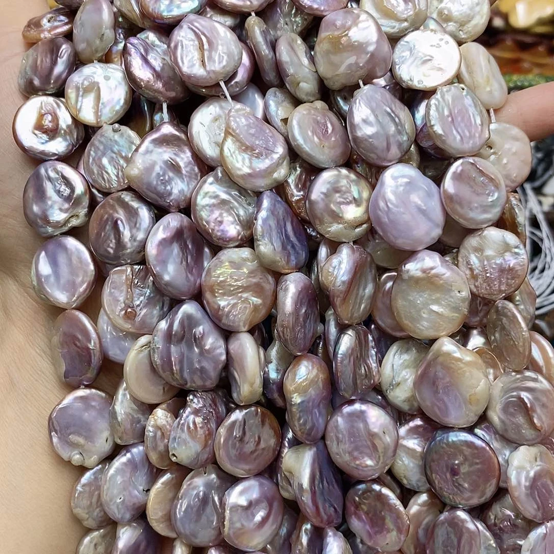 玛瑙/玉髓未镶嵌珠宝半成品巴洛克圆饼一条装散珠