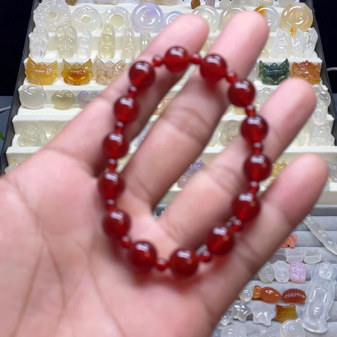 玛瑙/玉髓未镶嵌手链许妍同款玛瑙手串
