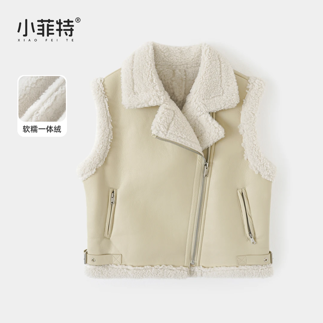 小菲特女童冬装加厚羊羔绒马甲中大童休闲上衣儿童背心YNYD56058