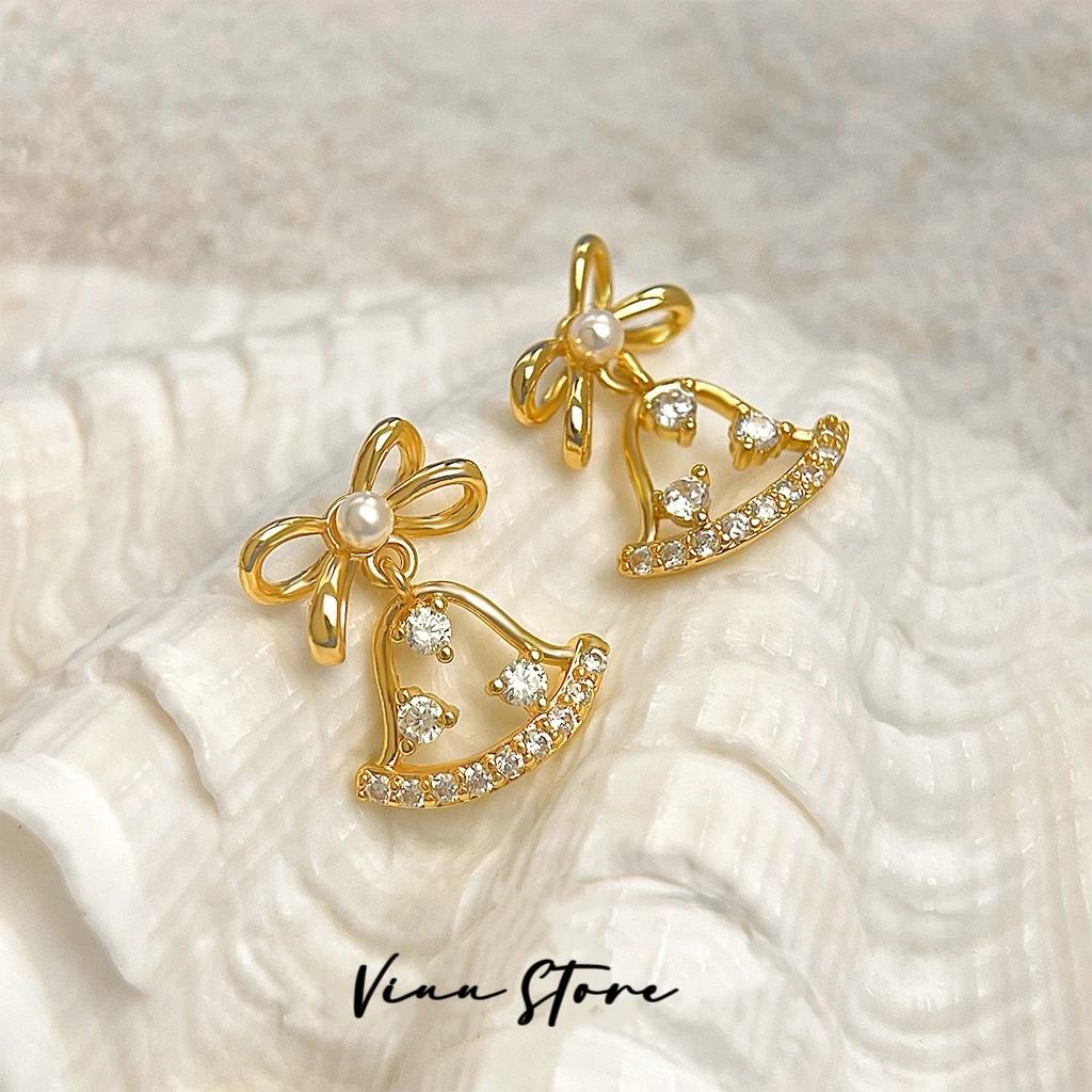 黄铜锆石耳饰 原创设计气质甜美百搭耳环氛围感耳饰