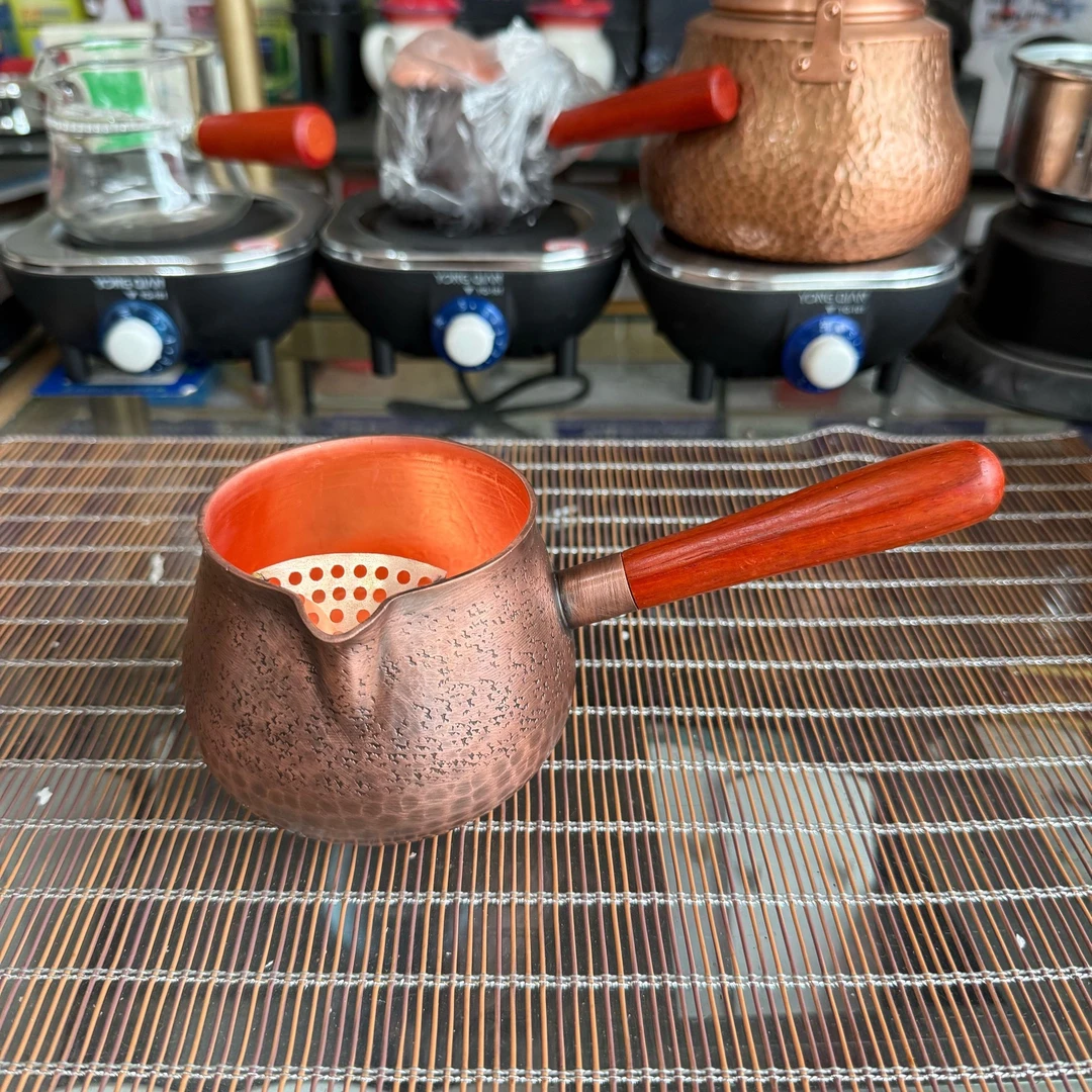 480ml纯紫铜熬茶罐罐甘肃罐罐茶具高端茶具纯铜公道杯紫铜壶铜杯