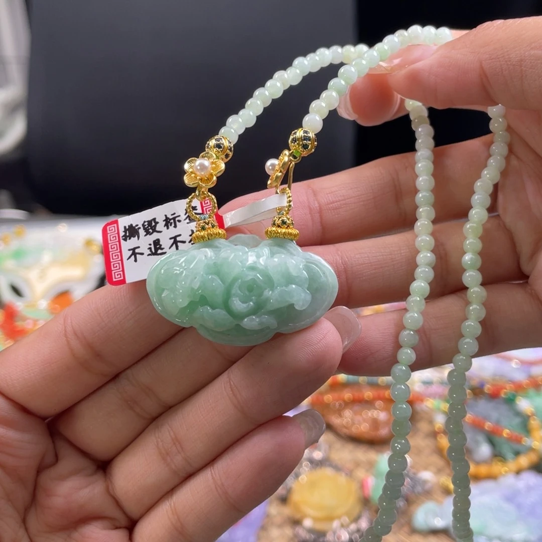 翡翠未镶嵌颈饰代编织