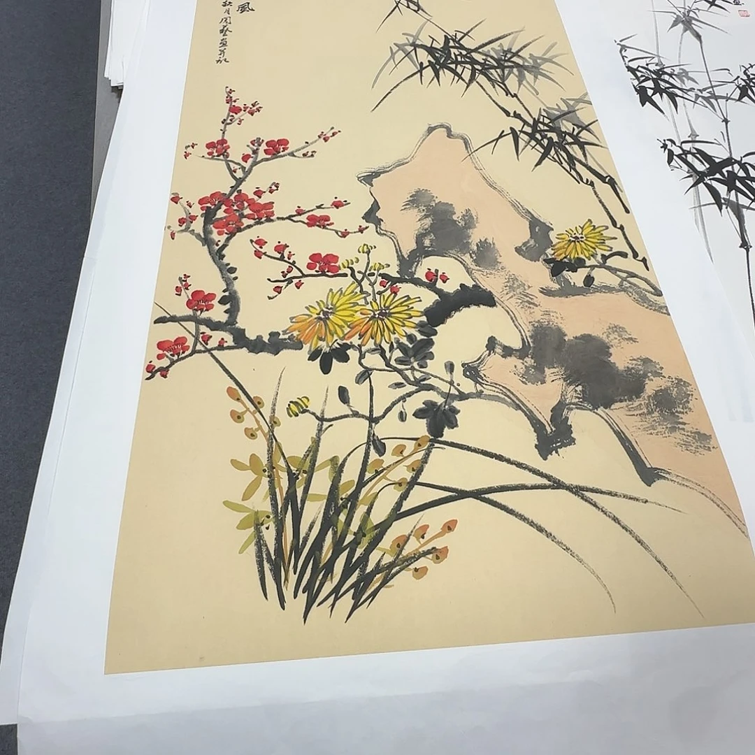 国画100*50纯手绘刘亦凌