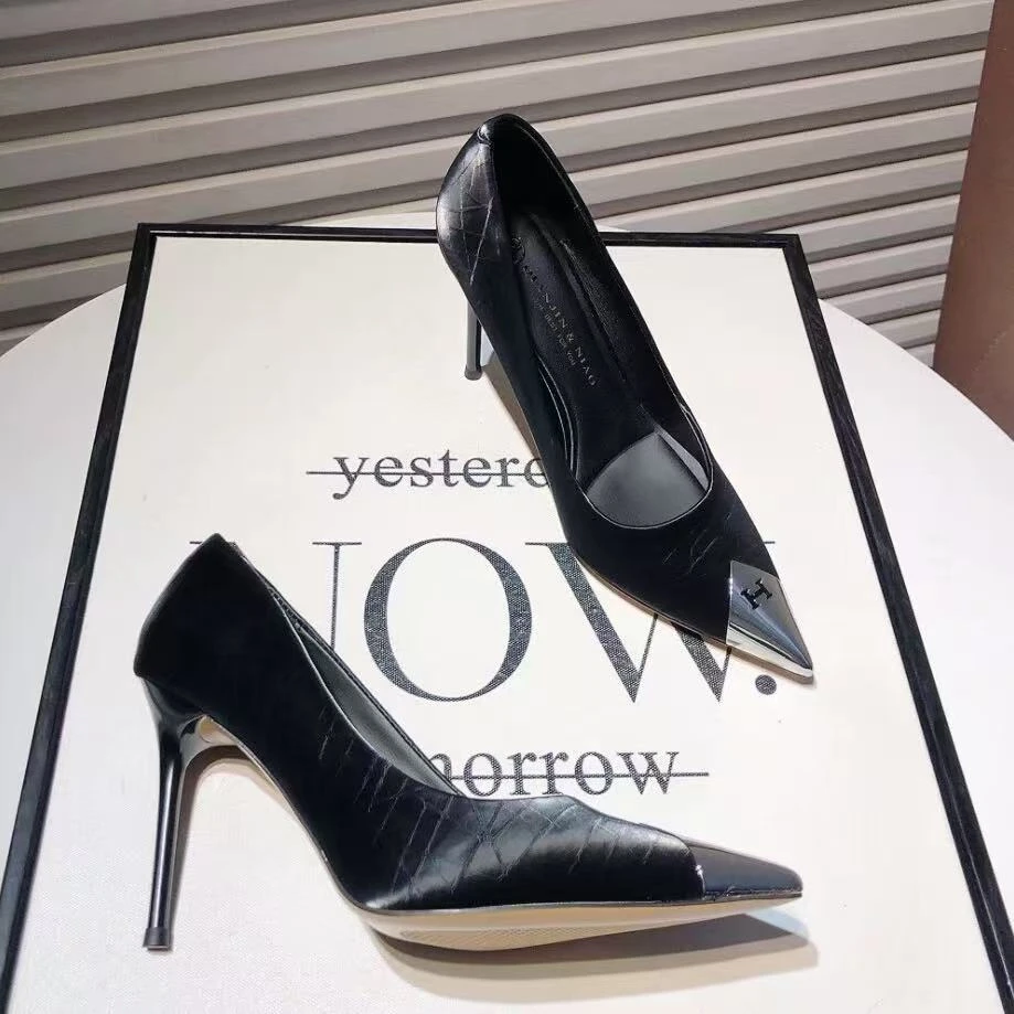 防滑细跟性感复古港风韩系细跟高跟鞋时尚浅口气质春秋尖头