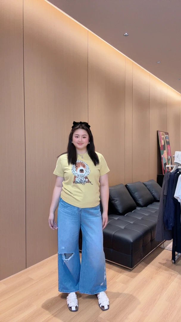 TAOJIA FAMILY【波点小狗】新款短袖时尚休闲小众显瘦大码T恤YF0003