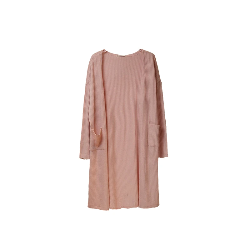 春秋休闲百搭女士中长针织开衫大衣裙子长披肩外套#KAPFZ150