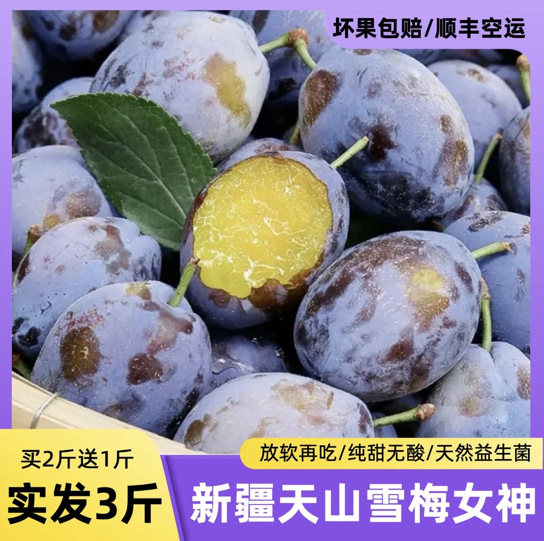新疆天山雪梅女神买2斤送1斤(实发3斤) 放软再吃/坏果包赔