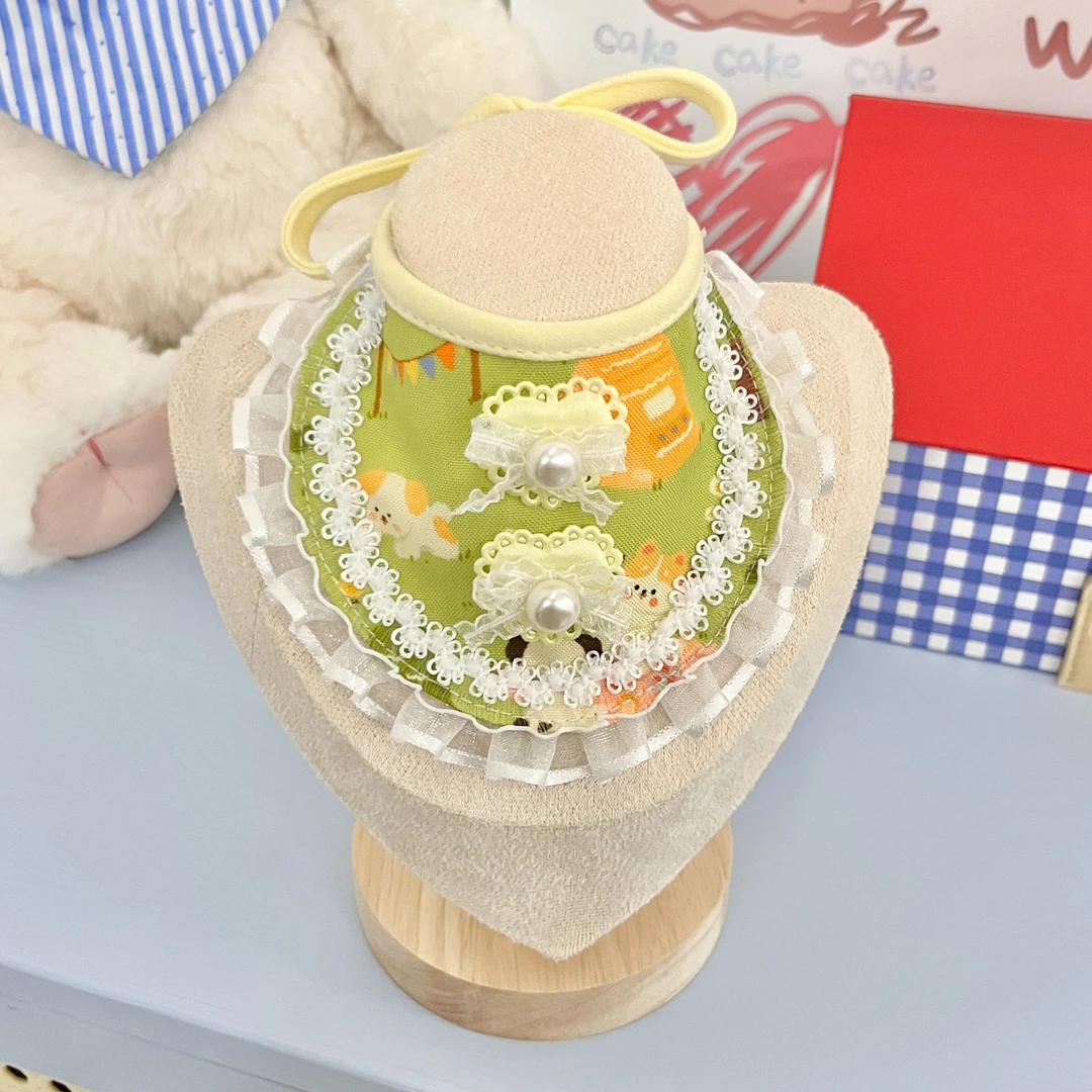 【春野森系】猫咪狗狗春季新款可爱森系口水巾围兜