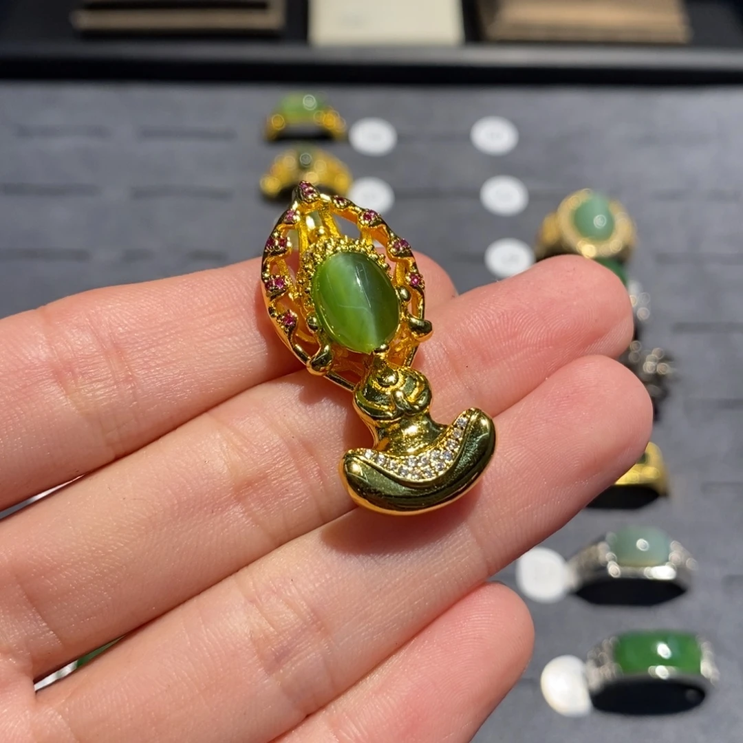 和田玉（碧玉）未镶嵌吊坠(不含链)