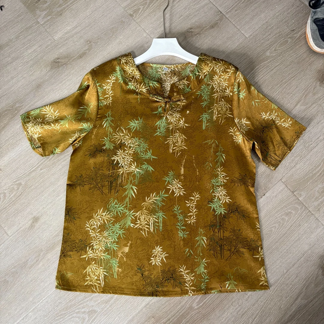8959-上衣重磅提花衬衫网红时尚套装短袖中性风