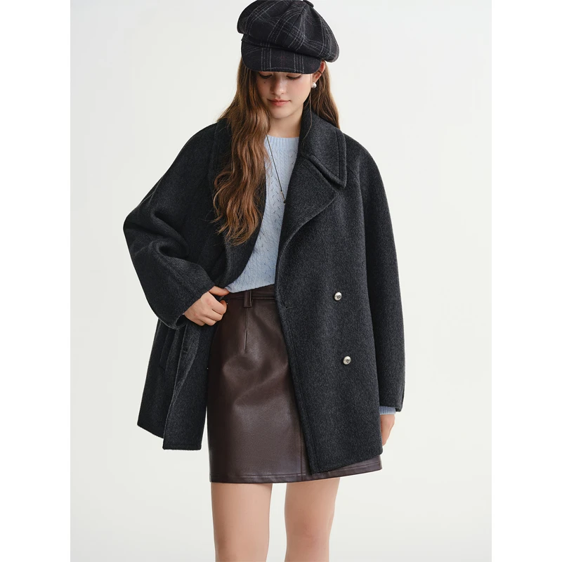 独束大码女装【冰岛际遇】羊毛呢子大衣短款毛呢外套25DS84208
