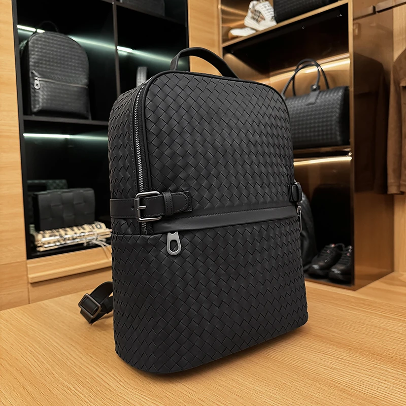 BOSOM VARVLEBV【胎牛皮】男包男士商务双肩包书包时尚百搭韩版