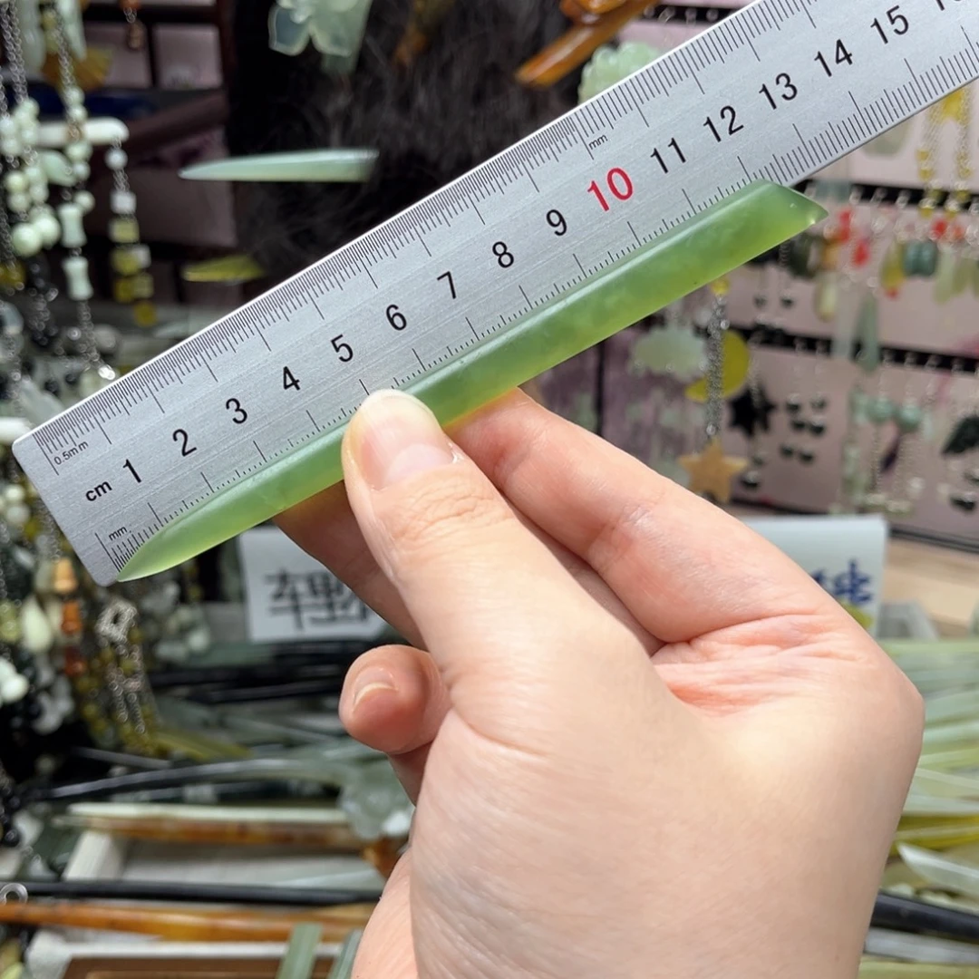 岫玉未镶嵌发饰长度12.5厘米左右