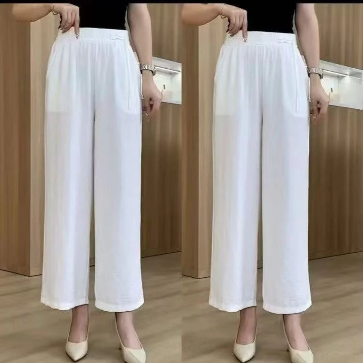 2025新款 清凉透气薄款阔腿裤 夏季宽松九分裤夏季休闲裤时尚百搭