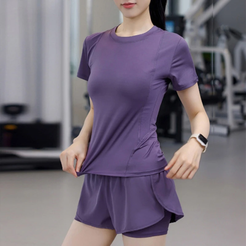 奥莱精选户外运动套装女夏季跑步速干健身短袖透气晨跑瑜伽服训练