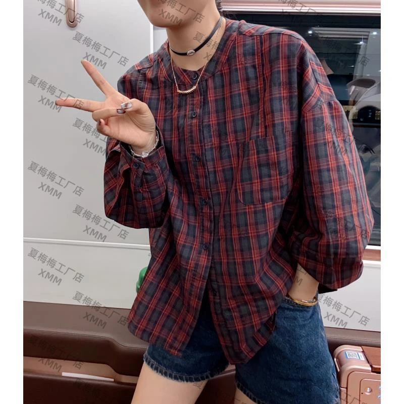 XMM.【红格衬衣】休闲百搭时尚潮流显瘦洋气宽松长袖韩版秋季G16070