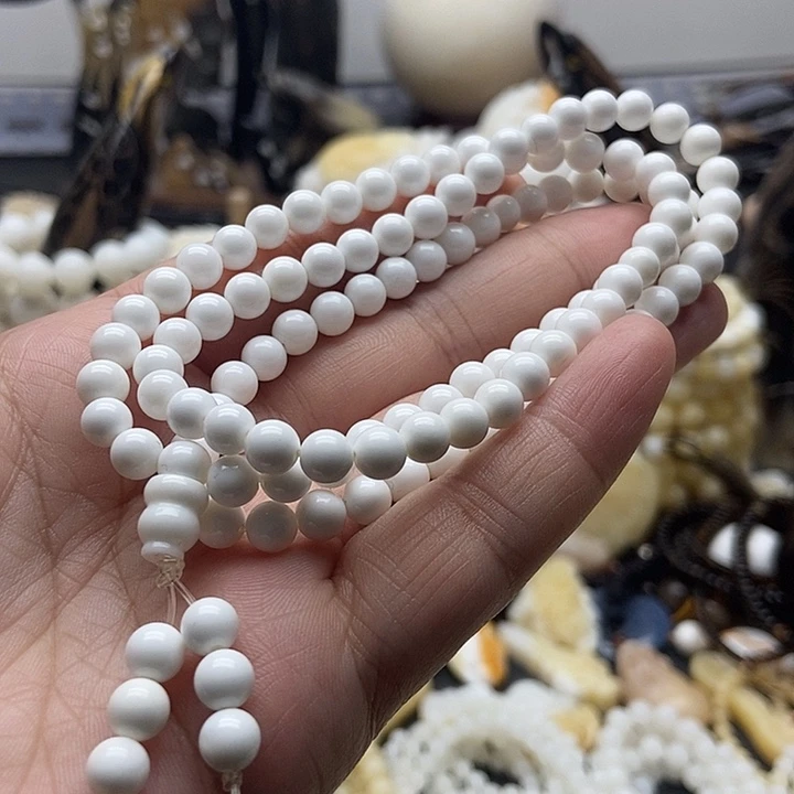 非金属贝壳贝雅轩工艺品全白通货0.6多圈