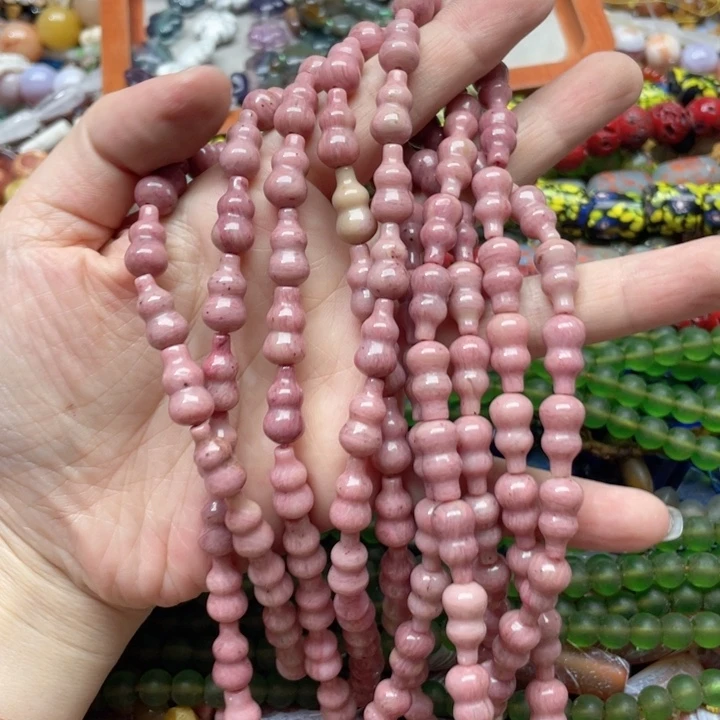 玛瑙/玉髓合金珠宝半成品一条8x15m红纹葫芦