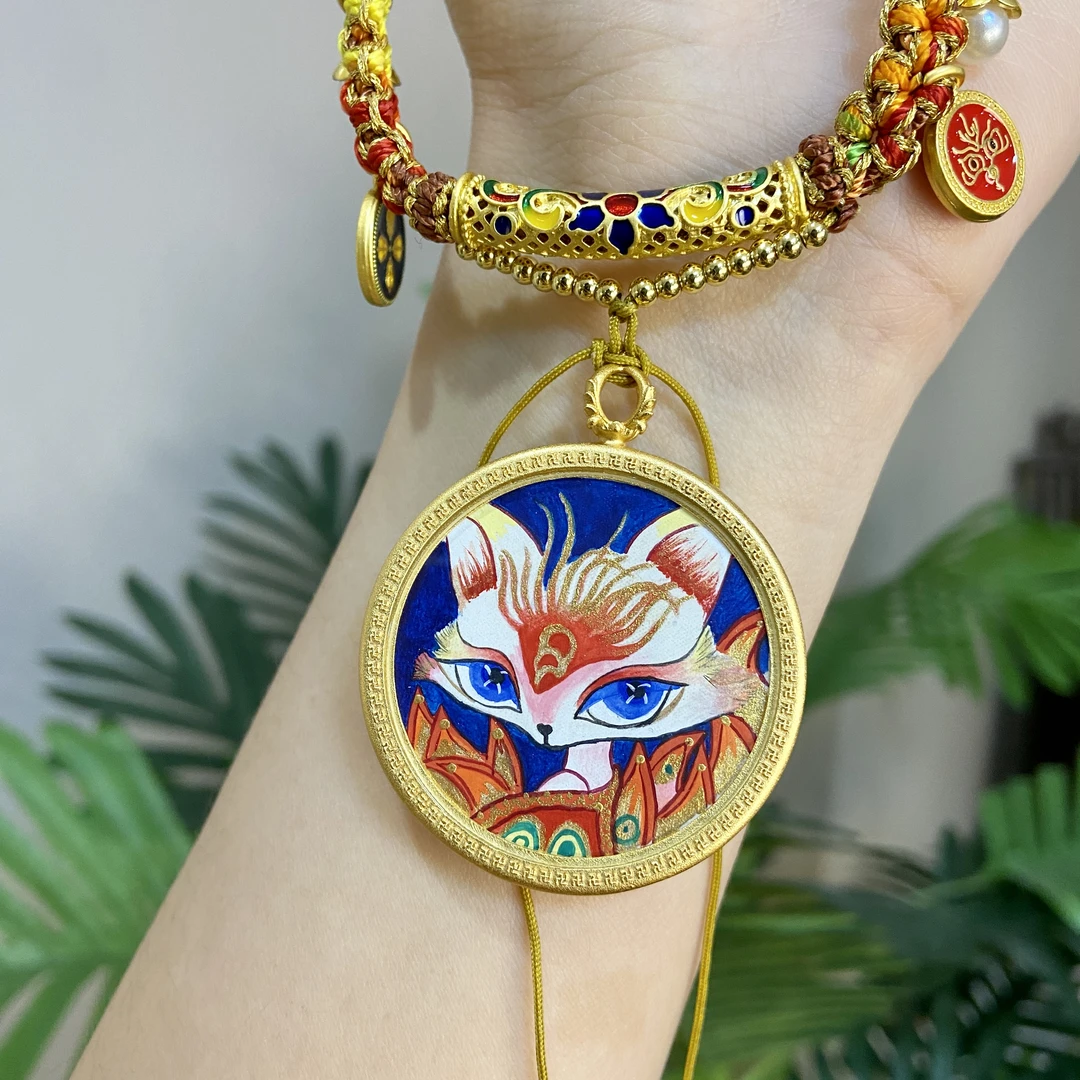 【狐狐】热贡画师手绘款手工棉绳原创设计款手绘艺术