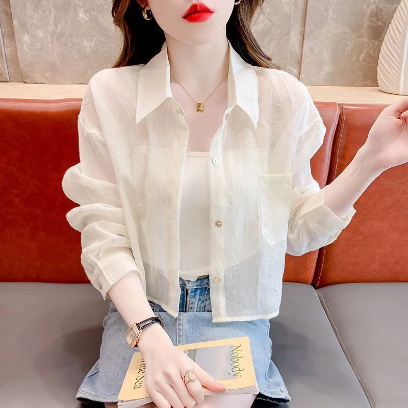 外套外搭短款夏季2024开衫衬衫轻薄小个子女长袖防晒衣新款百搭潮