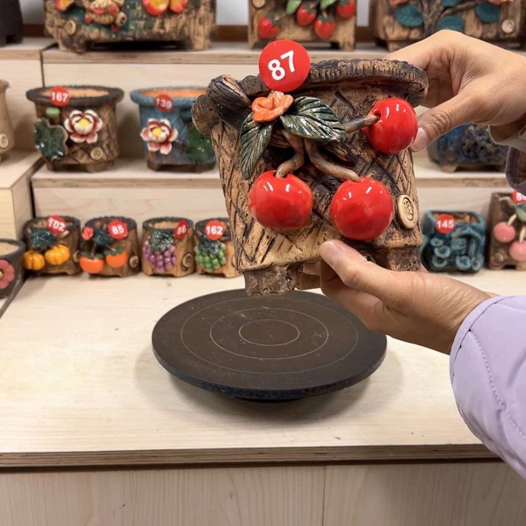 紫砂花盆87号内口13外高12微瑕