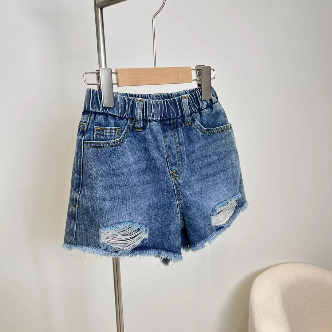 夏款女童蓝色牛仔短裤 9301高奢亲子系