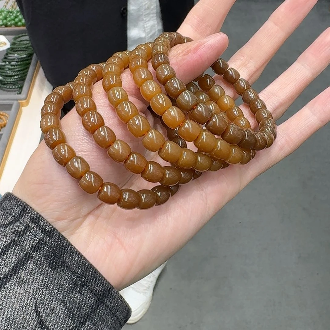 和田玉手串未镶嵌38刘洋卡8左右新疆且末多样性拍一发一