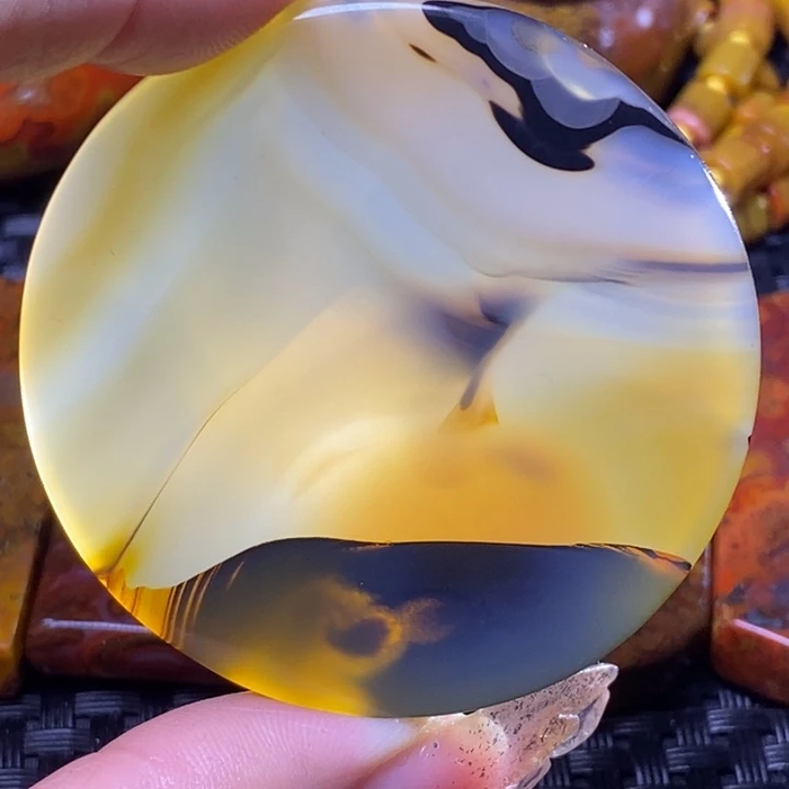 玛瑙/玉髓颈饰足银镀金镶嵌