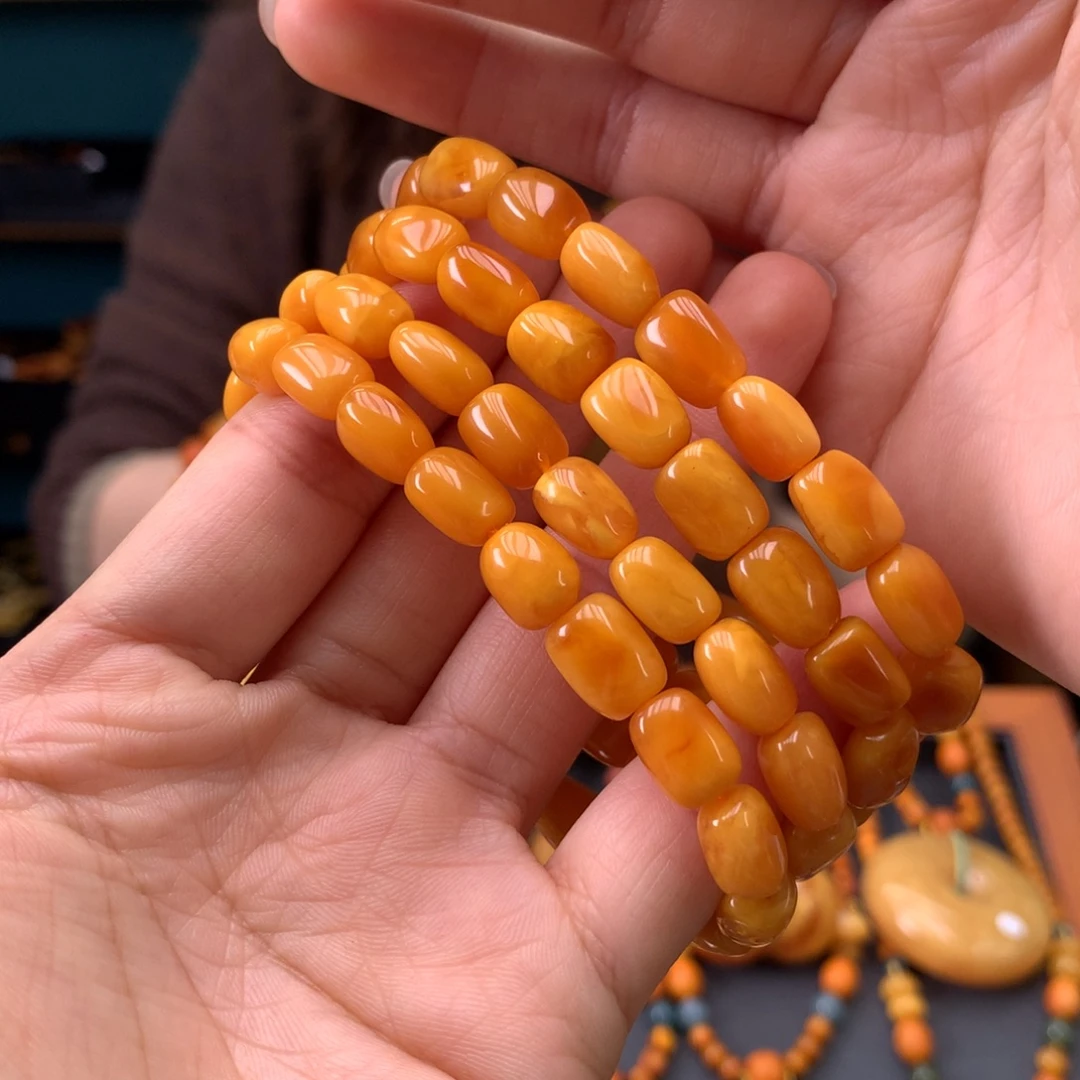 蜜蜡未镶嵌手串多样性发一