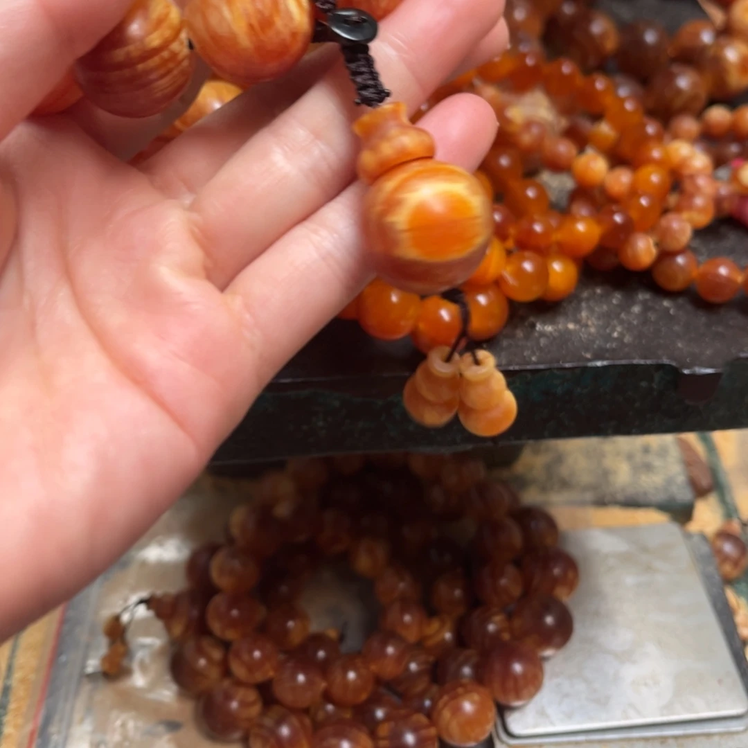 小***文手串/手链松木（琥珀木）珠子配饰