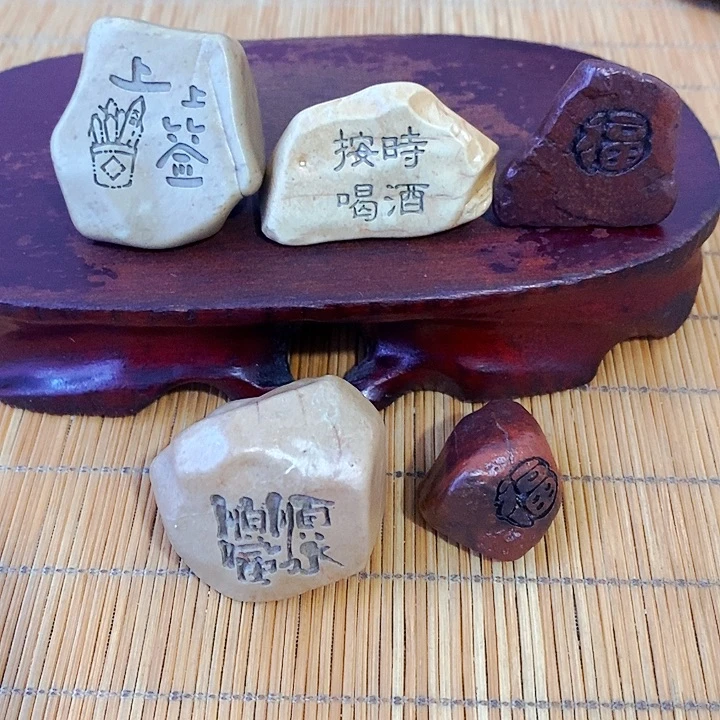 旋***花原石雕刻工艺品手把摆件