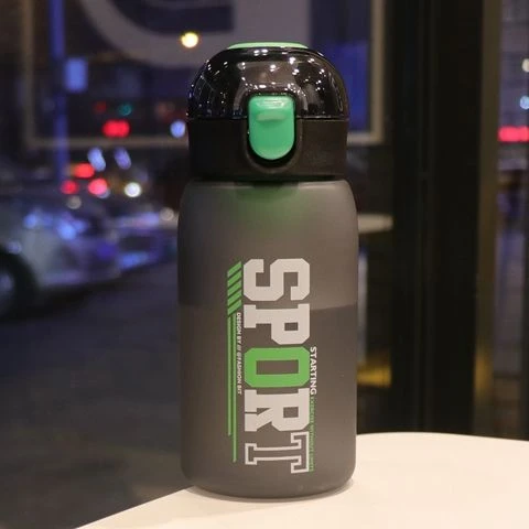 磨砂渐变色大容量塑料杯学生运动水杯男女士带茶隔耐高温直饮杯子