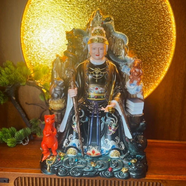 16寸仿瓷黑老太黑妈妈像铁刹山东北仙家桌面供奉摆件