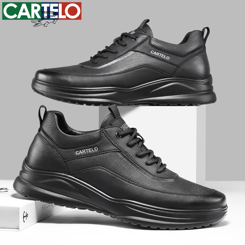 卡帝乐鳄鱼男士秋冬真皮休闲皮鞋软底运动男鞋防滑防水耐磨爸爸鞋