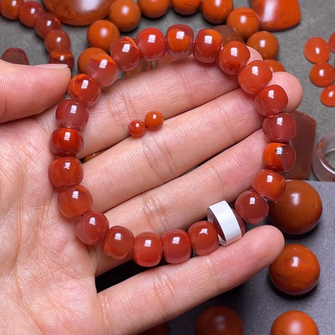 王***生南红玛瑙南红未镶嵌天然原矿老型单圈10+