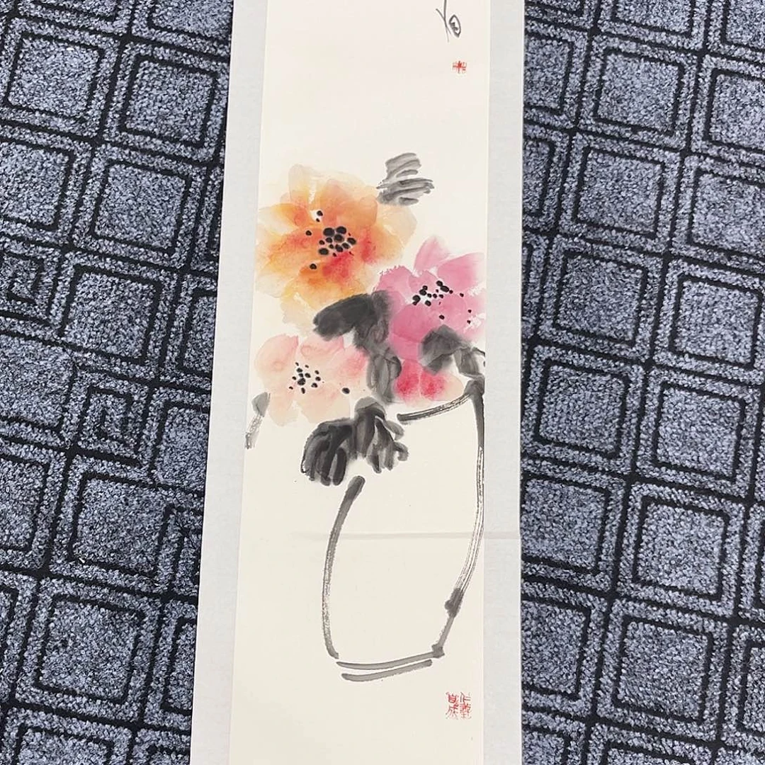 国画任有先老师三尺对开冯