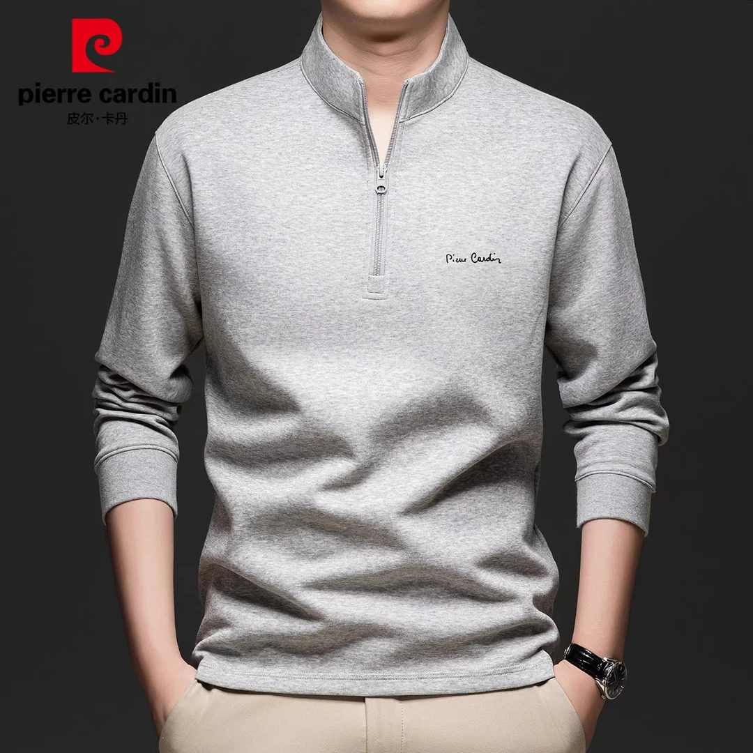 皮尔卡丹立领长袖卫衣男士2025秋季新款休闲百搭潮流商务上衣男装