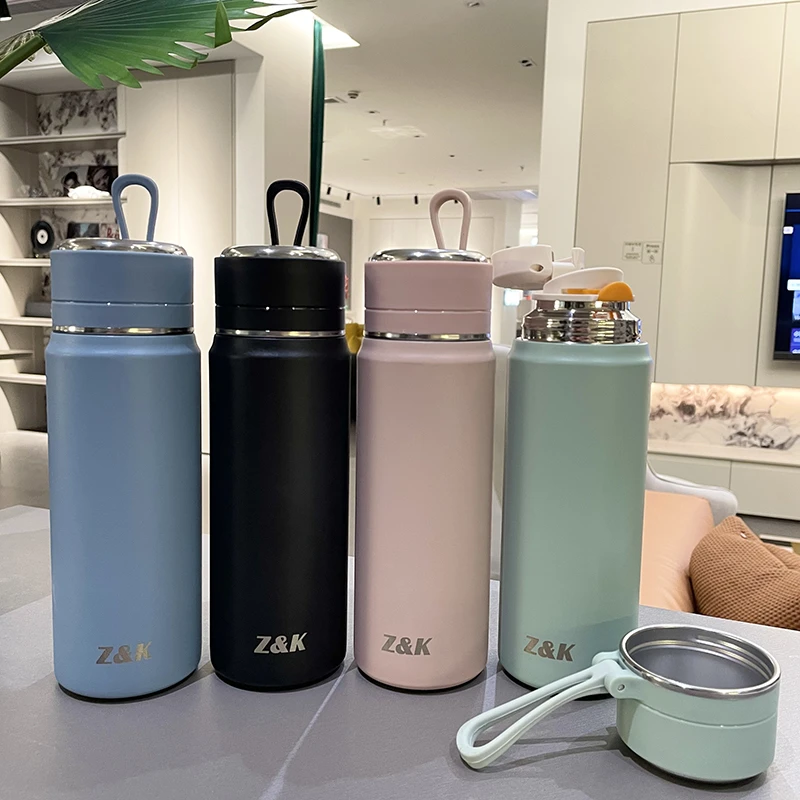 【省小胖专属】香港潮牌Z&K轻奢商务提绳保温杯不锈钢茶隔水杯
