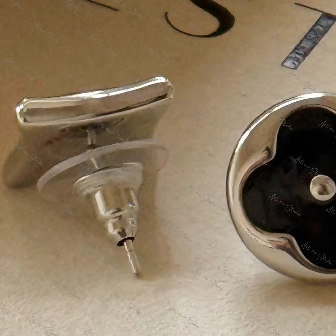 黄铜耳饰 轻奢AB版四叶草耳钉时尚百搭24ys014