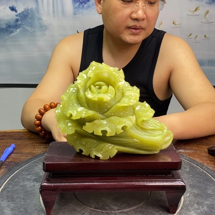 w***h石材岫岩玉摆件玉白菜