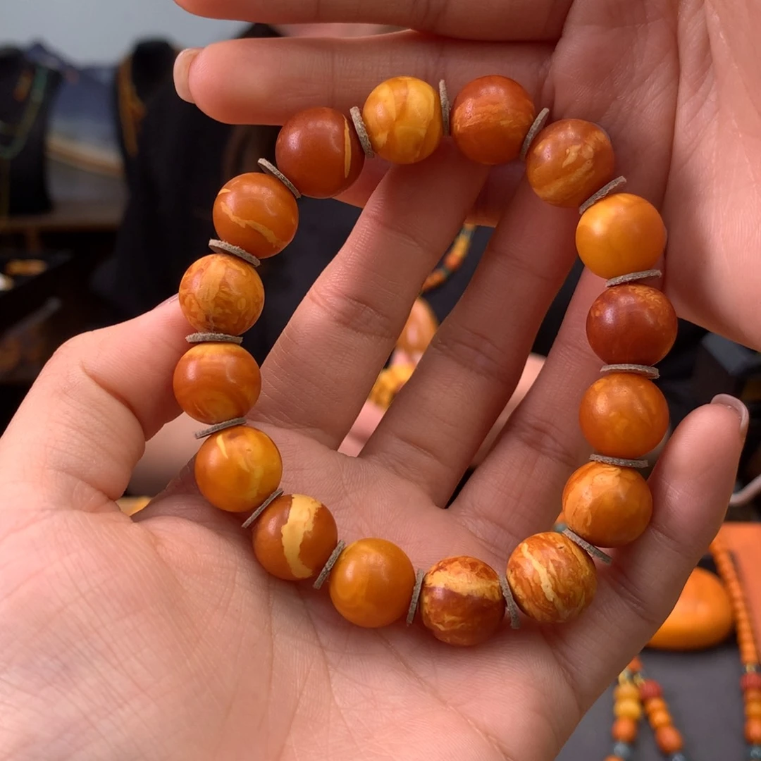 蜜蜡手串未镶嵌天然
