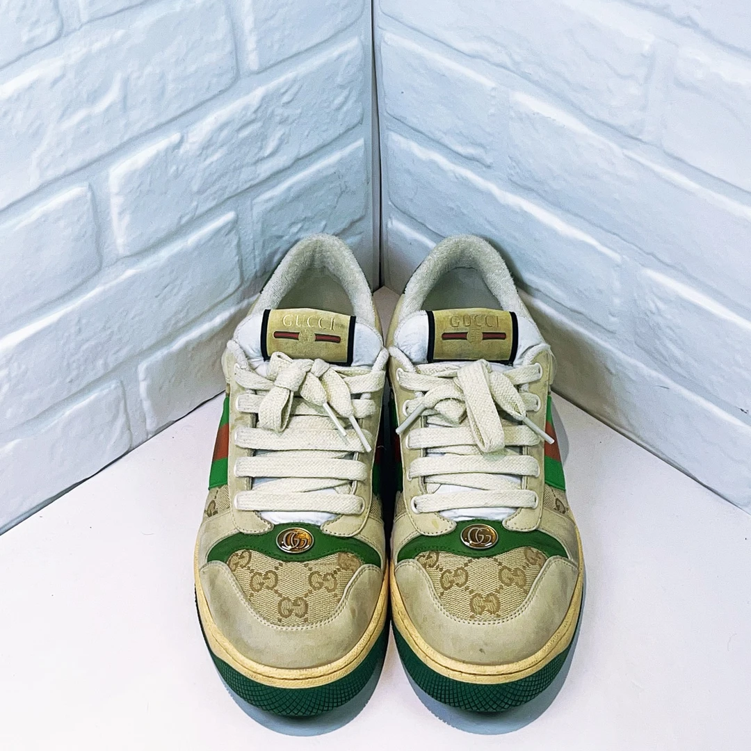 99新 GUCCI/古驰 脏脏鞋绿尾 欧码8码42码