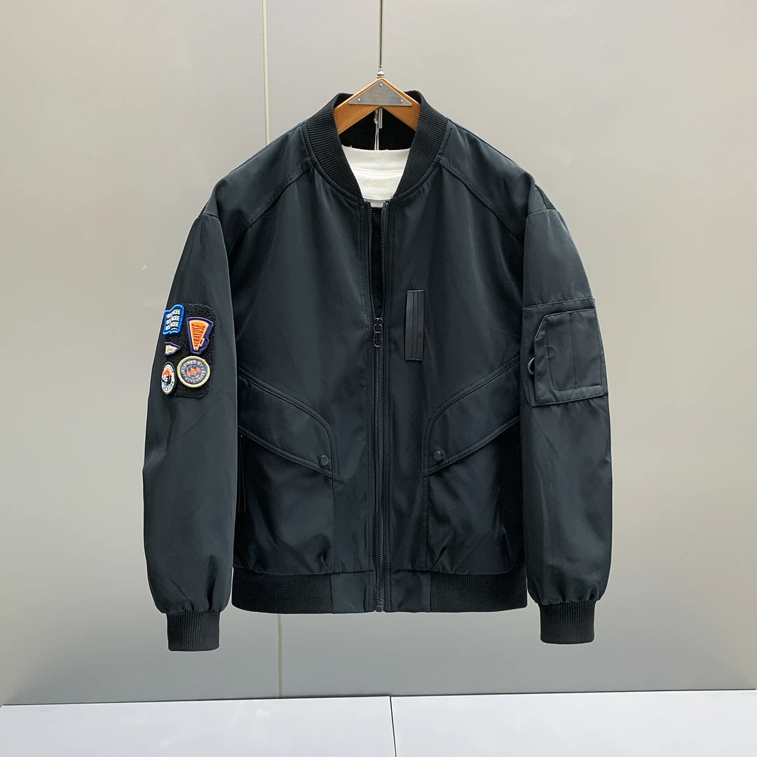 秋季时尚百搭美式复古飞行夹克男潮流宽松帅气短款男士休闲外套
