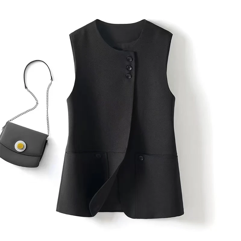 欧货高级感西装马甲女款背心2025春装新款轻奢别致设计感显瘦坎肩