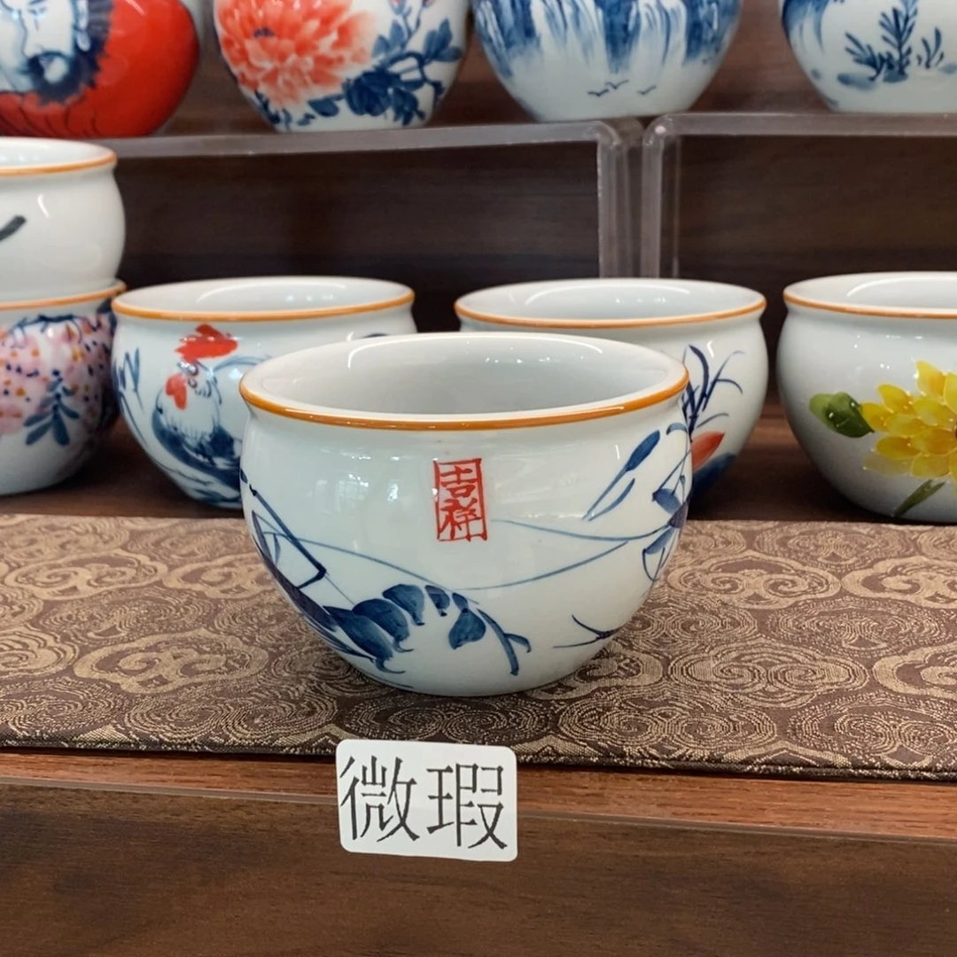 釉下彩老陶泥手工绘制