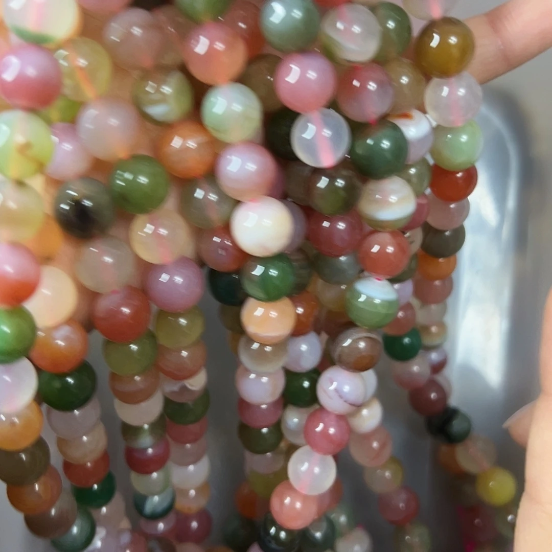玛瑙/玉髓未镶嵌珠宝半成品，卡10盐源玛瑙一条