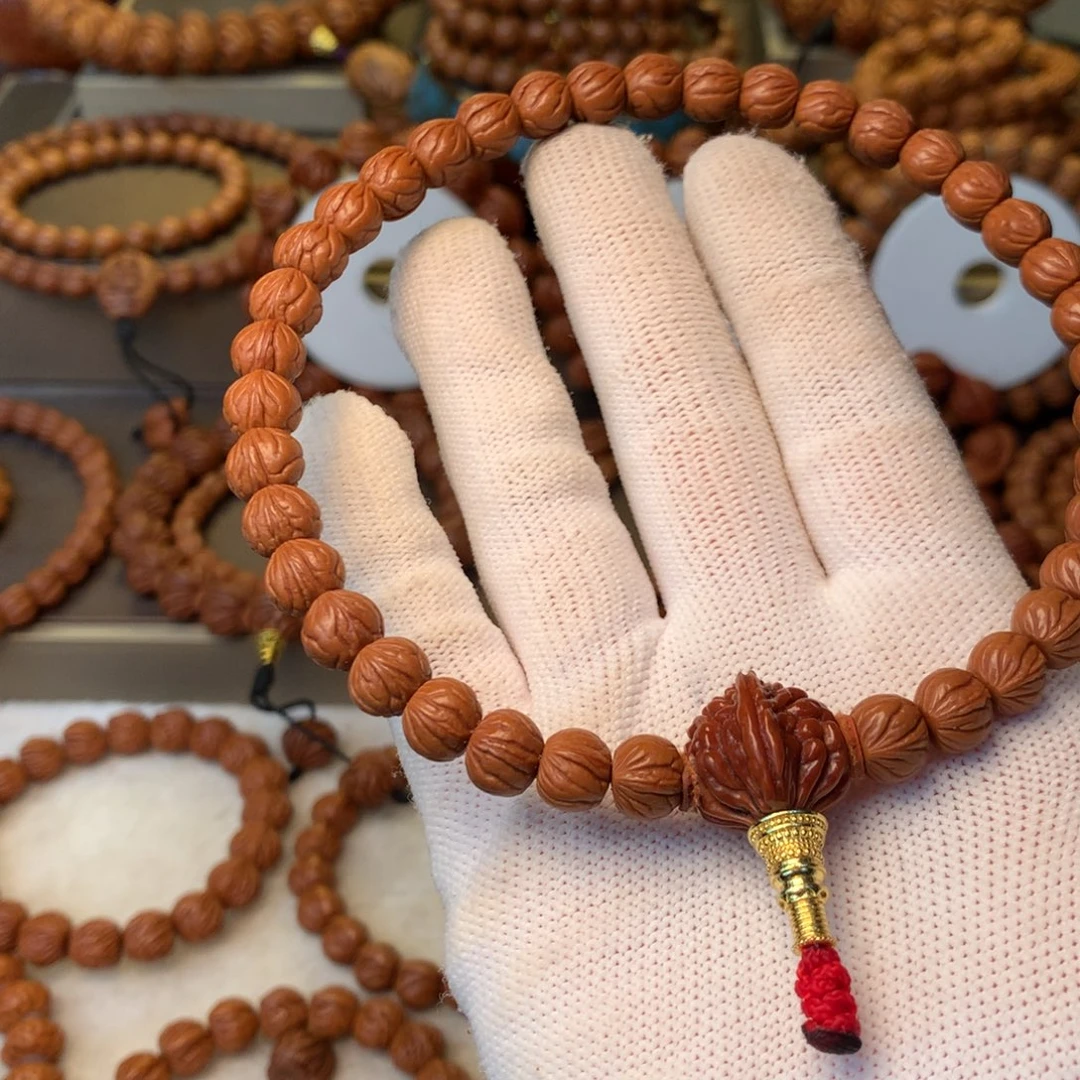 小***生桃核手串秦岭龙纹