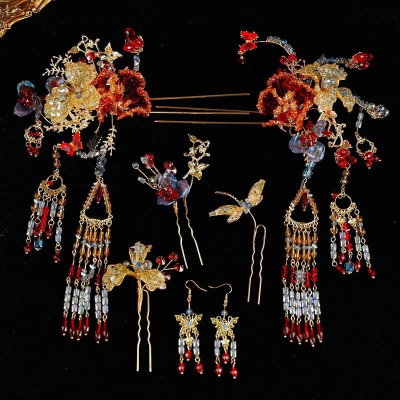 秀禾头饰2025新款高端中式新娘头饰结婚高级大气婚嫁流苏饰品宫廷