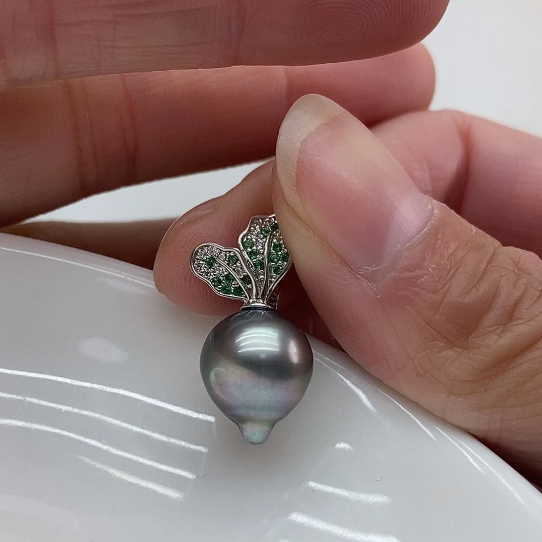 海水珍珠吊坠(不含链)银S925镶嵌
